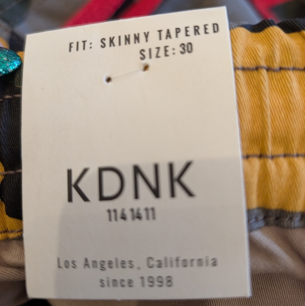 KDNK Skinny Tapered Camo Ankle Zip Jogger Style Skinny Jeans Size Small Men 30 - Picture 4 of 7
